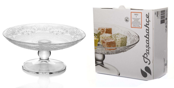 Блюдо на ножке d=250 мм, высота 9см, стекло Лейси Pasabahce (У-4)