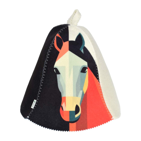 Шапка банная "Лошадь в стиле авангард"Банные штучки (У-20)