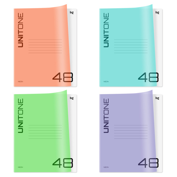 Тетрадь 48л кл. BG "UniTone. Mix" пластиковая обложка /Т5ск48_пл 08811/ (У-4)
