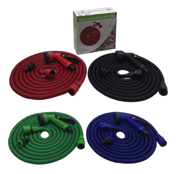 Шланг поливочный 25м растягивающийся с распылителем