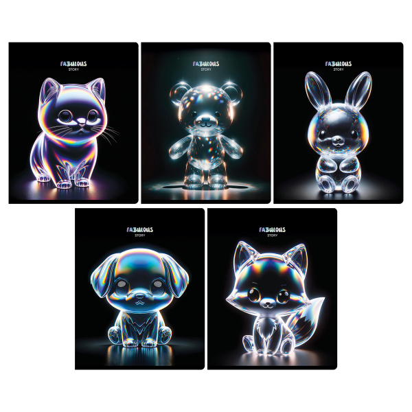 Тетрадь 48л кл. BG  А5 клетка "Glow", тиснение фольгой /Т5ск48_тф 60332/ (У-5)