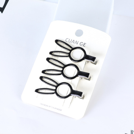 Набор заколок для волос 3шт "Ушки" черные Pretty Girl