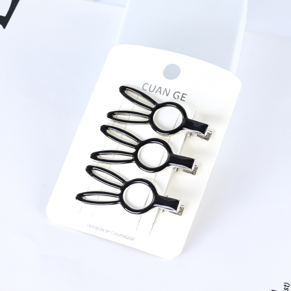 Набор заколок для волос 3шт "Ушки" черные Pretty Girl