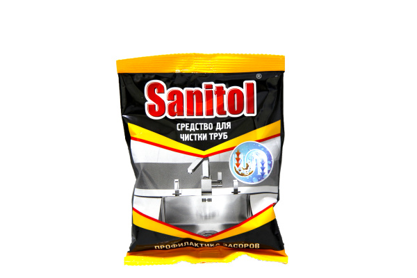 Средство для прочистки труб Sanitol   90г Антизасор (У-24)