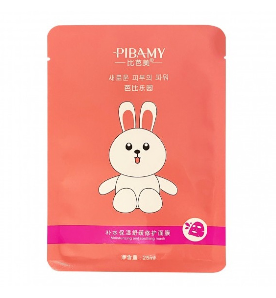 Маска для лица тканевая Pibamy увлажняющая "Зайка"  (У-15)