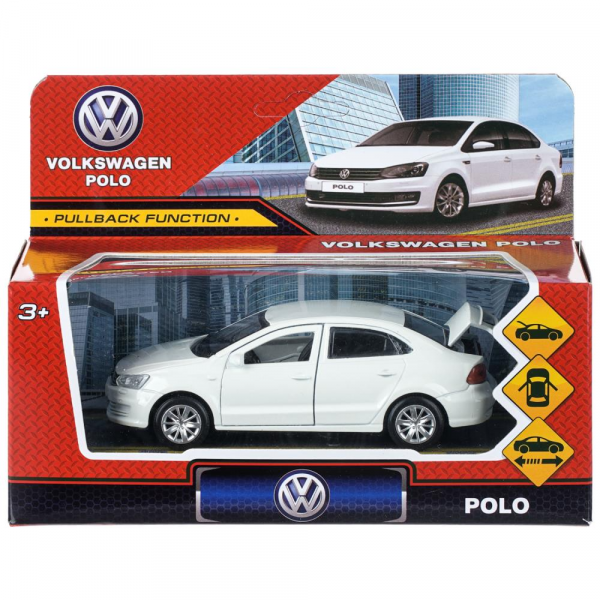 Машина инерц. "Технопарк" Volkswagen Polo открываются двери и багажник 12см (У-72)