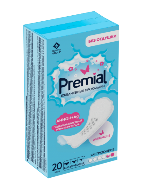 Прокладки ежедневные Premial 20шт Protect Comfort с анионным чипом