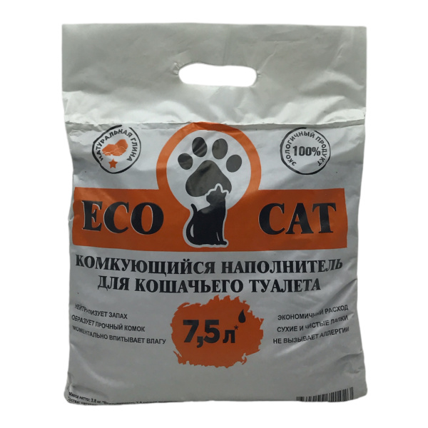 Наполнитель комкующийся Eco Cat 7,5л/3,8кг 