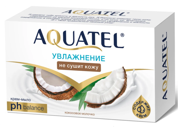 Крем-мыло Aquatel  90г кокосовое молочко