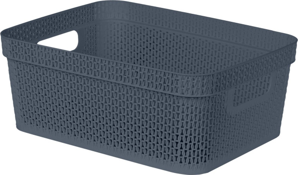 Корзина для хранения с ручками 11л 36,5*27*14,1см Keeplex Ajur космический серый