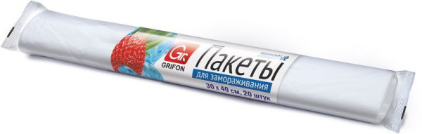 Пакеты для заморозки 6л/20шт 30*40см 18мкм Grifon (У-100)