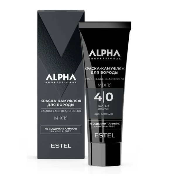 Estel ALPHA PRO A/BC4/0 Краска-камуфляж для бороды 4/0 40мл 
