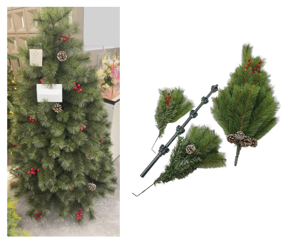 Сосна 180см зеленая с украшениями /629Т/