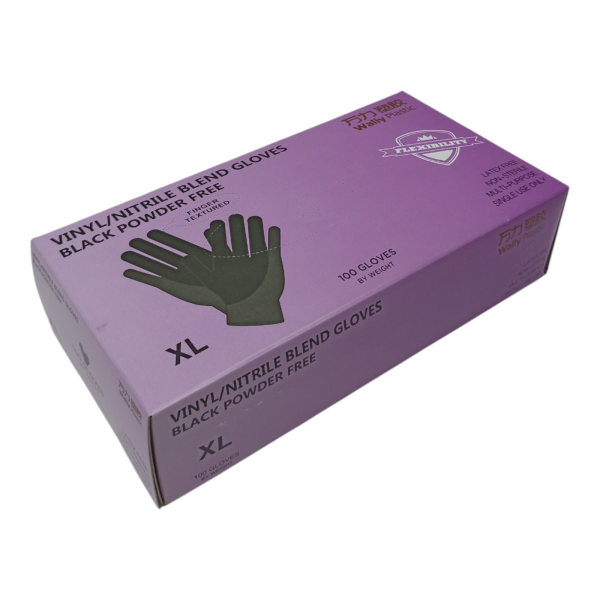 Перчатки одноразовые 50шт M.S.L.XS.XL черные