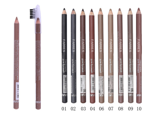 Карандаш для бровей с расческой Farres коричневый 03