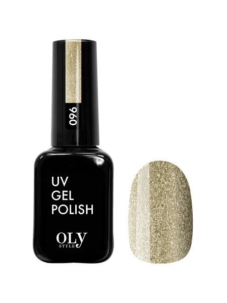 Shellac Olystyle 10мл т. 096 золотой глиттер (У-3)