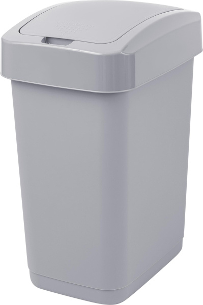 Контейнер для мусора 12л Step с крышкой-клапаном, серый