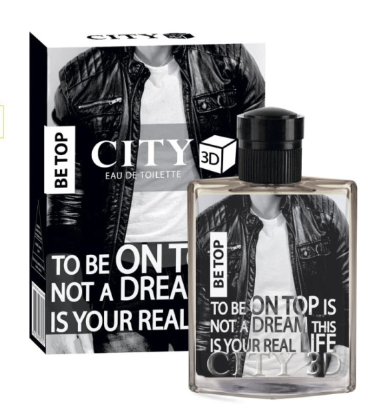 Туалетная вода мужская  90мл CITY 3D Be Top