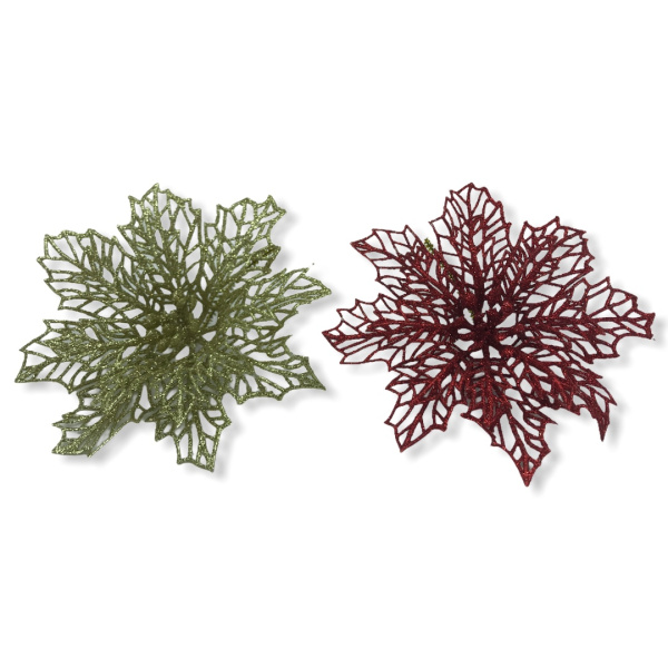 Украшение новогоднее Цветок ( 2шт) 14см /QS04-BY20808/