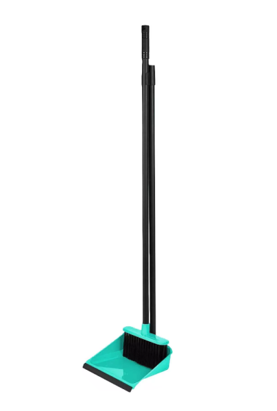 Набор для уборки "Ленивка": совок и щетка Disco аквамарин с кромкой