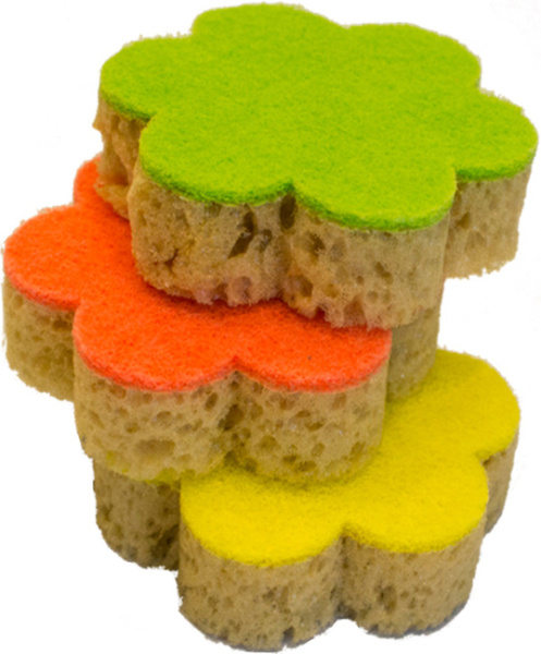 Губки для посуды  3шт из поролона Master Fresh Flower фигурные 