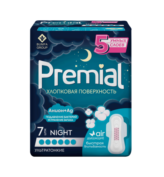 Прокладки PREMIAL  7шт Night Wings (У-24) 