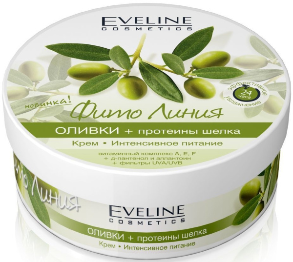 Крем Eveline Фито линия интенсивное питание оливки + протеины шелка 210мл (У-2)