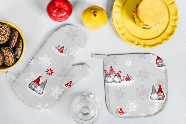 Кухонный комплект (прихватка, варежка) "Sonnet" Лесные гномы