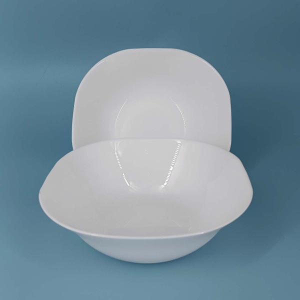 Тарелка глубокая квадратная 18*18см стеклокерамика белая (У-6/48) 