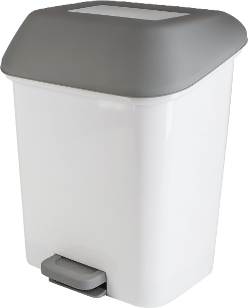 Контейнер для мусора 15л с педалью Step белый