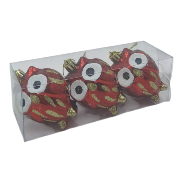 Набор игрушек для елки Сова ( 3шт) /QS271-WE70040/