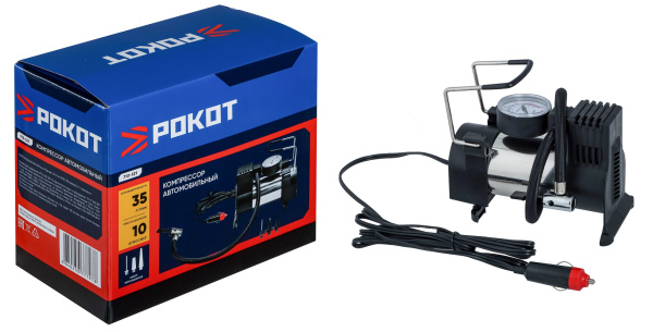 Компрессор  35л/мин 90Вт, 12В, провод 2,7м + переходники Торнадо