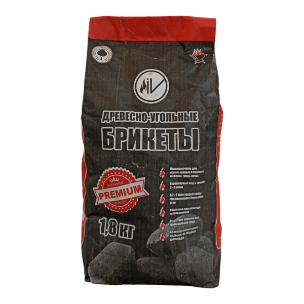 Брикеты древесноугольные 1,8кг Premium