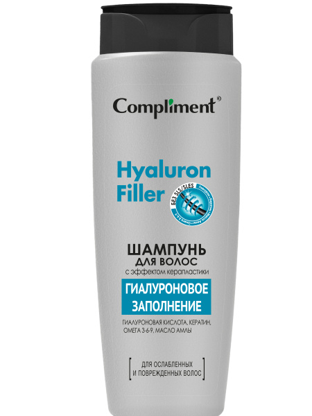 Шампунь Compliment 400мл Hyaluron Filler с эффектом керапластики