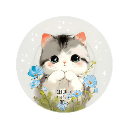 Тарелка бумажная d-18см 6шт MESHU "Cute cat"