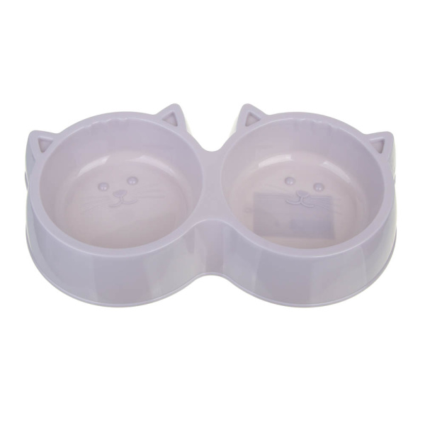 Миска для домашних животных двойная  400мл 27*14,5*5см пластик VETTA