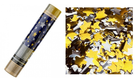 Хлопушка пневматическая  30см звезды Хлопушка пневматическая  30см звезды