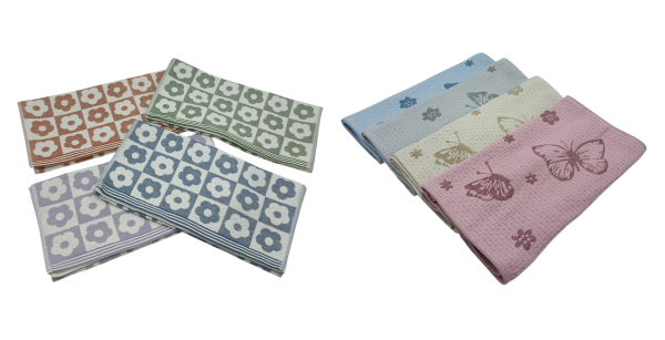 Полотенце кухонное 35*75см вафельное Смайлы