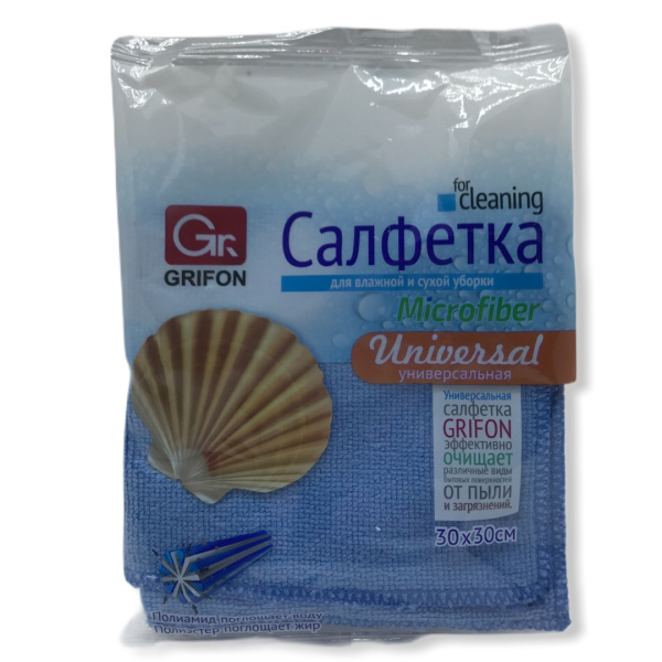 Салфетка для уборки микрофибра 30*30см Grifon (У-36) /900-000/