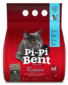 Наполнитель комкующийся Pi-Pi-Bent Классик  7л/3кг пакет (У-6)