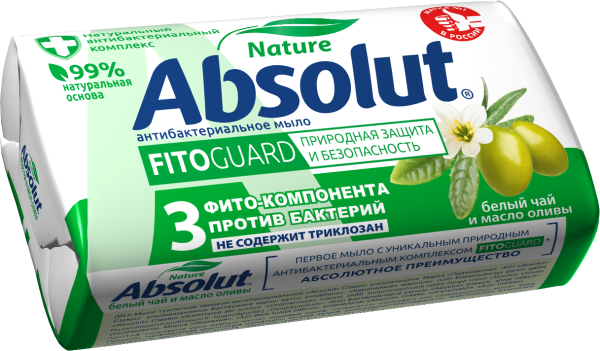 Мыло Absolut Fito Guard 90г белый чай и масло оливы (У-6)