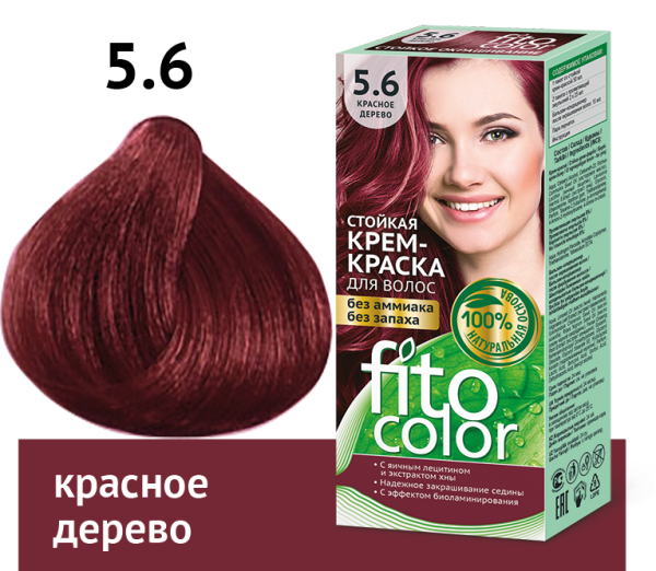 Крем-краска для волос стойкая Fitocolor т. 5.6 красное дерево 115мл