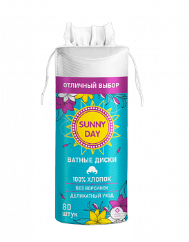 Ватные диски SUNNY DAY  80шт (У-35)