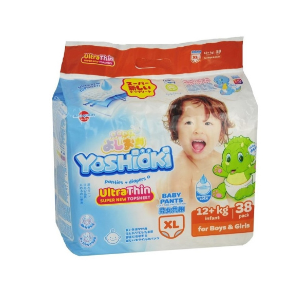 Подгузники-трусики Ultra-Thin YOSHIOKI р. XL 12+ кг 38шт