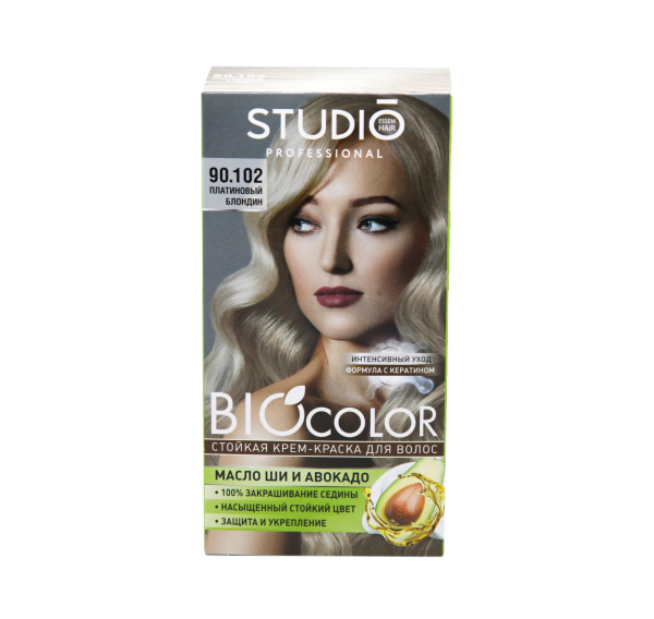 Крем-краска для волос Studio BioColor  90,102 платиновый блондин 15мл