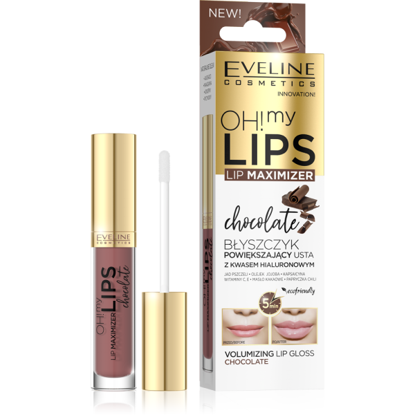 Блеск для увеличения губ Eveline Oh! My Lips 4,5мл Шоколад