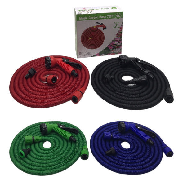 Шланг поливочный 37,5м растягивающийся с распылителем