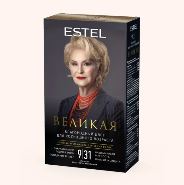 ESTEL ВЕЛИКАЯ EV9/31 Стойкая крем-краска для седых волос 9/31 блондин золотисто-пепельный 165мл