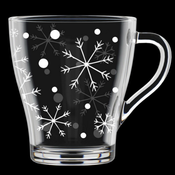 Кружка стекло 250мл "Снегопад" /1649-Г/ (У-20)