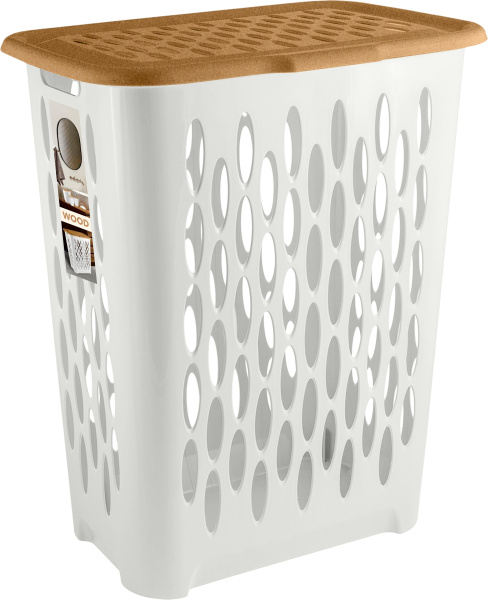 Корзина для белья 37л 42,2*29*51,5см Keeplex Wood с откидной крышкой